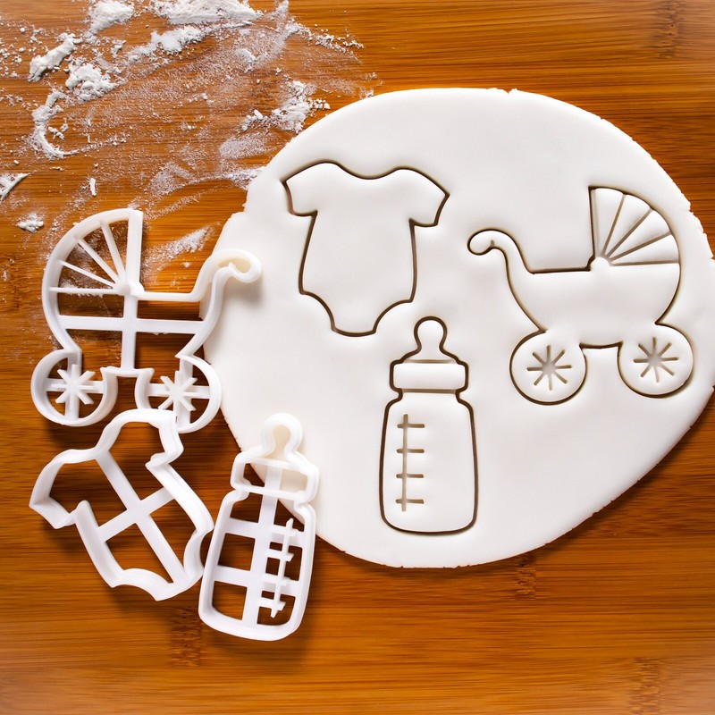 Baby Bottle, Pram, One Piece Cookie Cutter – new arrival pregnancy announcement