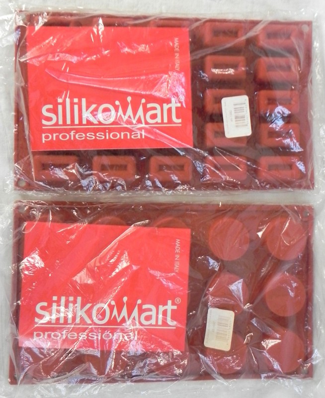 2 Silikomart Silicone Baking Molds “Lingotto Small” + “Petit Four 40mm” New NISP