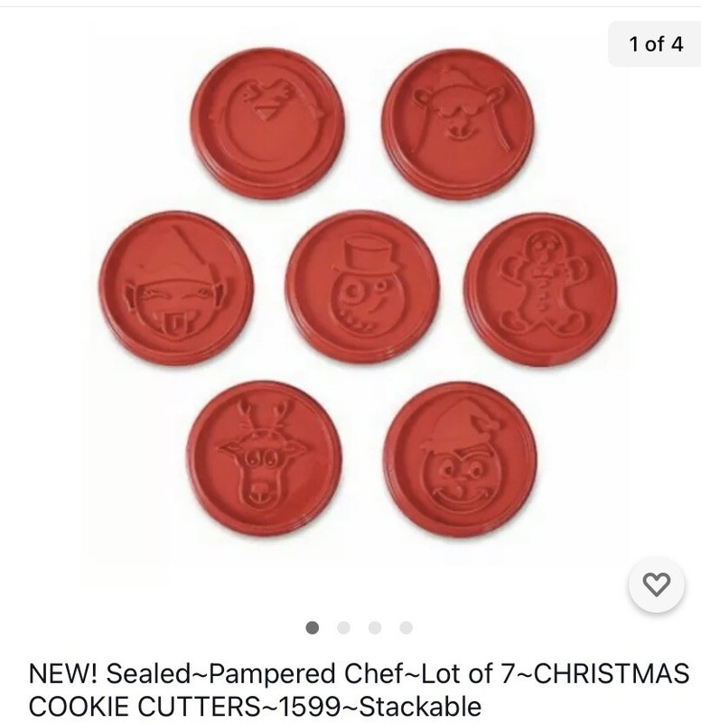 NEW! Sealed~Pampered Chef~Lot of 7~CHRISTMAS COOKIE CUTTERS~1599~Stackable gallery