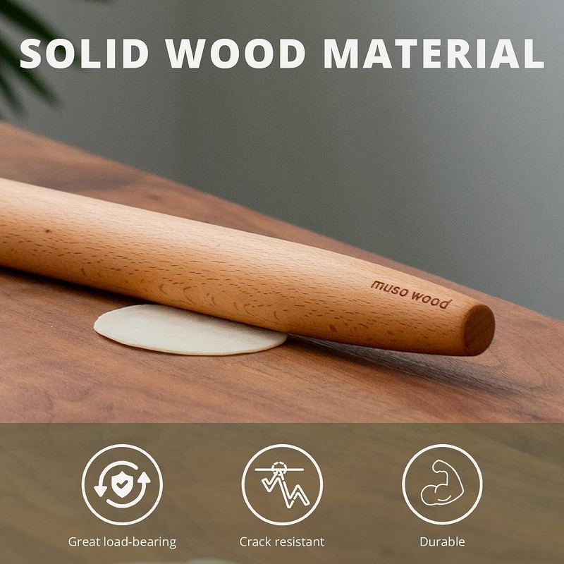 Premium Beech Wood French Rolling Pin - Versatile and Durable Baking Companion gallery