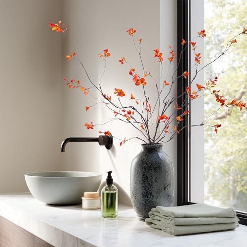 Artificial Ficus Branches 47.2" Artificial Eucalyptus Stems 47.2"orange 4pcs gallery