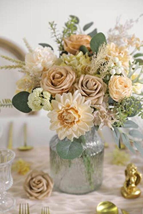 Artificial Flowers Combo Box Set Silk Flowers Fake Rose for DIY Nude Color gallery
