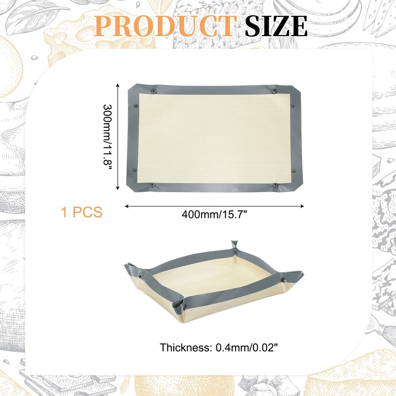 Silicone Baking Mats, 15.7 x 11.8Inch Reusable Silicone Baking Mat Sheet, Gray gallery