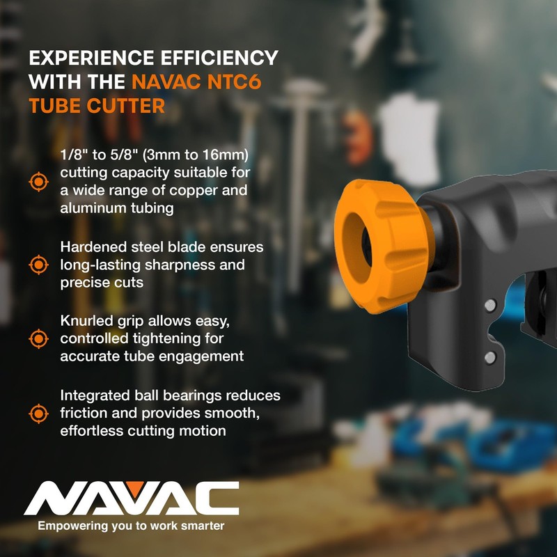 Navac Ntc6 Tube Cutter 1/8 To 3/4 Outside Diameter 2 Sharp Cutting Blades Ball gallery