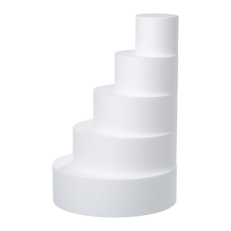 5 Tiers Round Foam Cake Dummies Set 20 Inch Tall White Fake Cake Dummy Set 4“... gallery