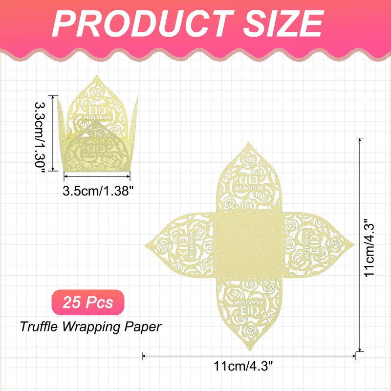 25 PCS Truffle Wrapper 4.3 Inch Square Cupcake Liner Baking Paper Light Yellow gallery