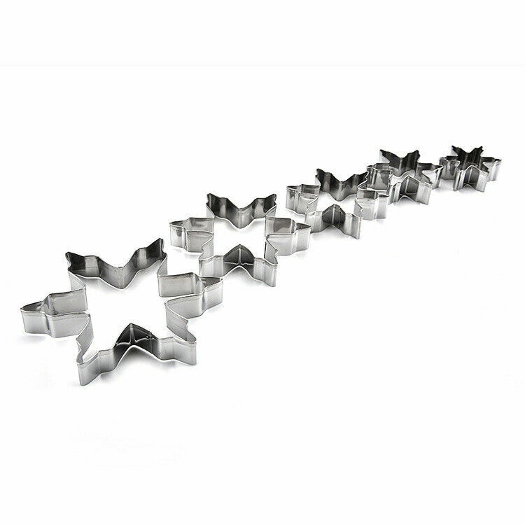 Kitchen Craft Stainless Steel Snowflake Shape Biscuit & Cookie Cutters Set Of 5 gallery