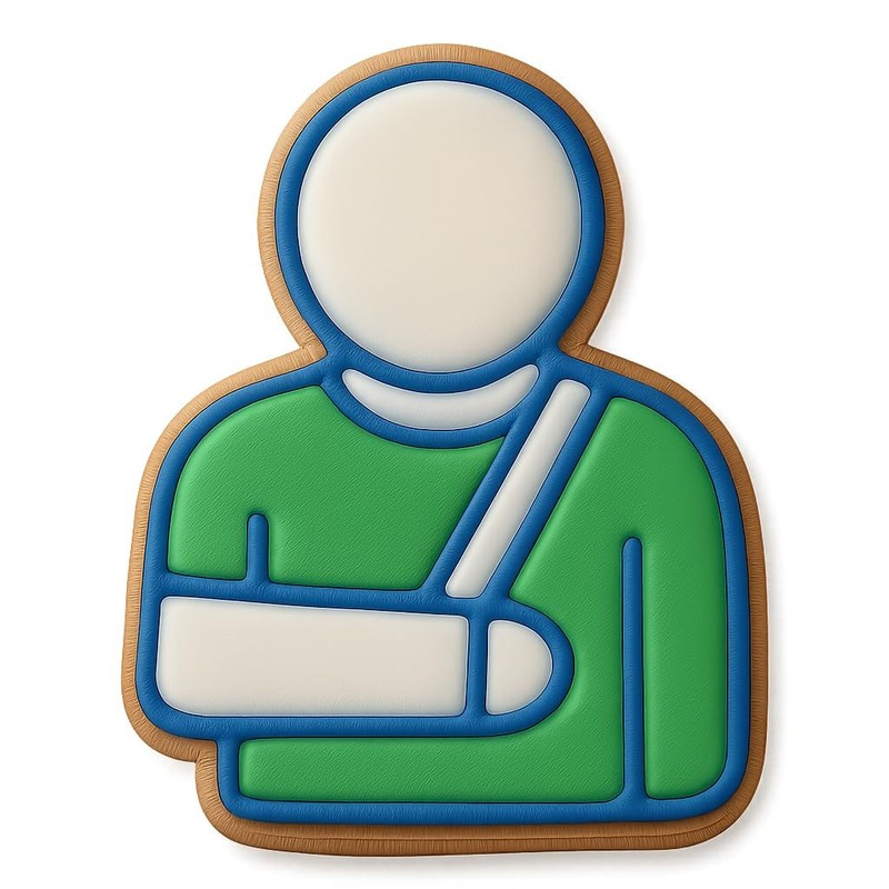 Patient with Arm Sling Cookie Cutter & Stamp, Fondant & Clay - 3.2x4 gallery