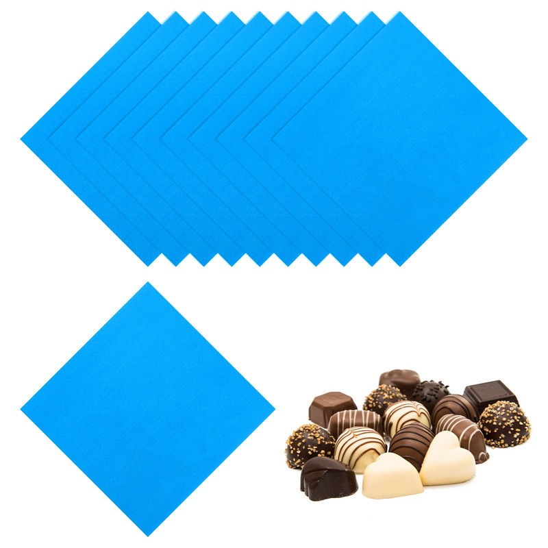 100 Pcs Candy Foil Wrappers, 4.7 x 4.7″ Chocolate Wrappers, Blue
