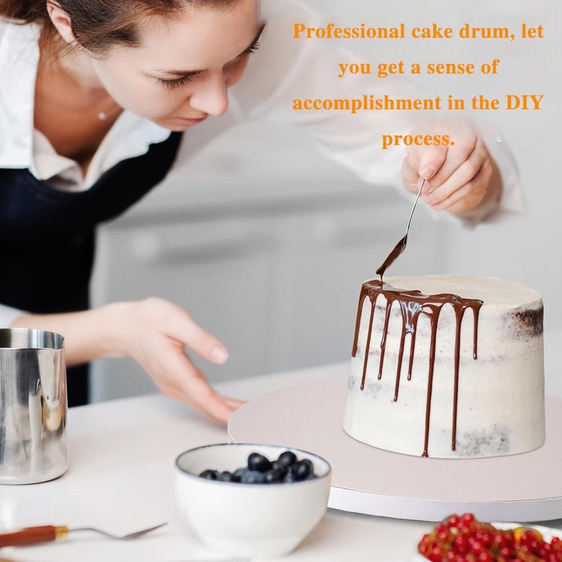 12 Inch Round Cake Drums 1/2 Inch Thick White Decorating Food Grade 8 PCS gallery