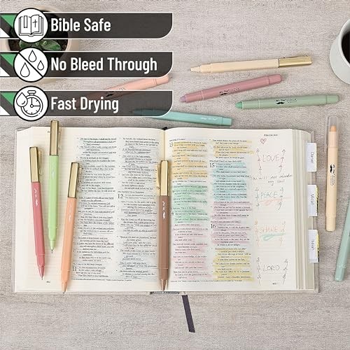 - Bible Highlighters and Pens No Bleed, 12 Pack, Colorful Ink Pens for gallery