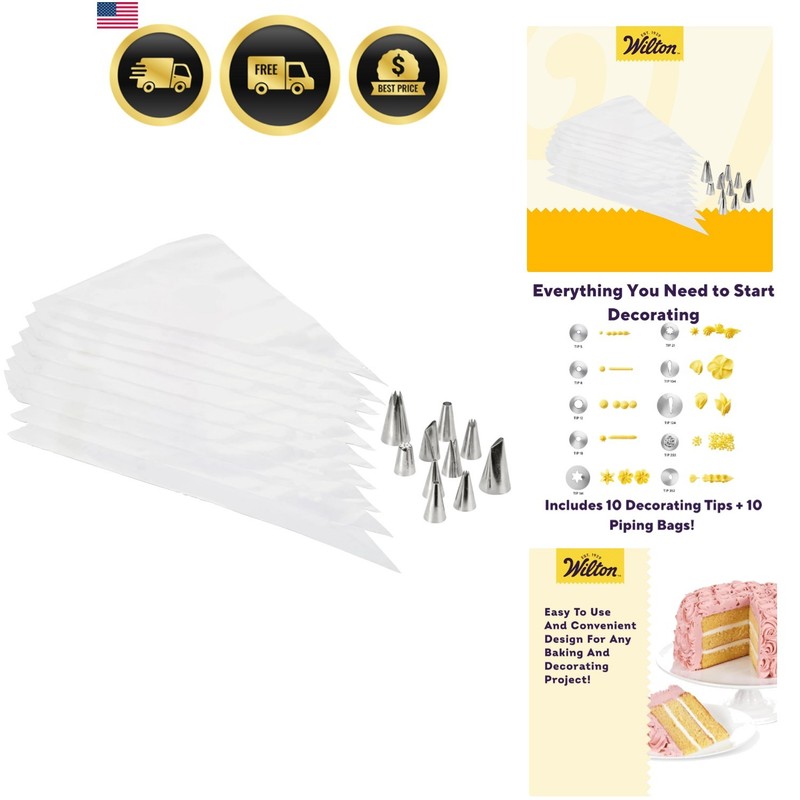Beginning Buttercream Decorating Set – Cake Decorating Kit with Piping Tips &…