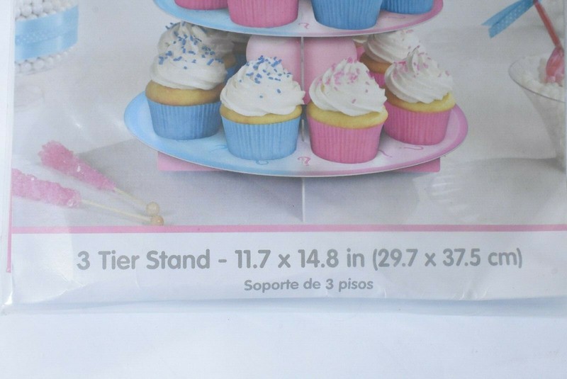 Amscan Cupcake Treat Stand 3-Tier Cupcake Baby Shower Treat Stand 11.7" x 14.8" gallery
