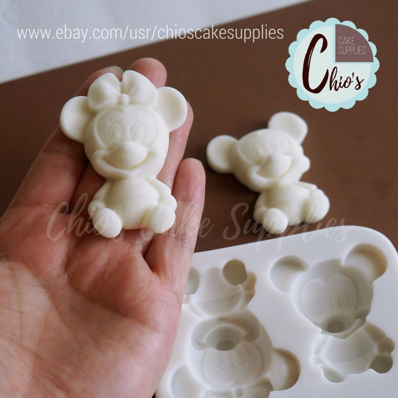 3D Baby Mickey & Baby Minnie Silicone Mold. gallery