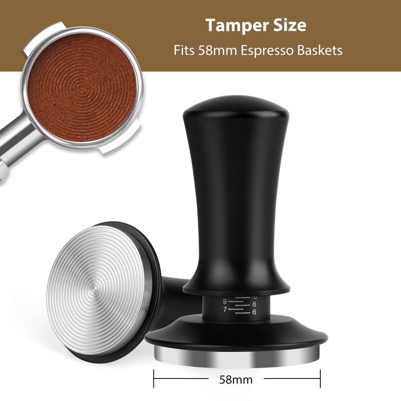 Attsky 58mm Espresso Tamper, Coffee Tamper for Machine, 58mm, Black gallery