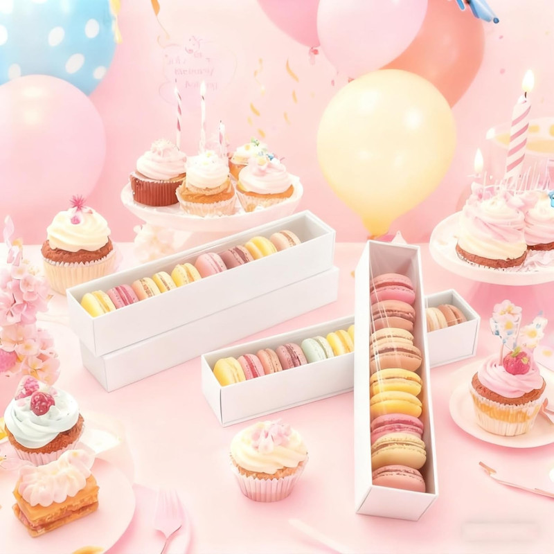 20Pack 12x2.25x2 Inches Chocolate Covered Strawberries Boxes for 6, Macaron boxe gallery