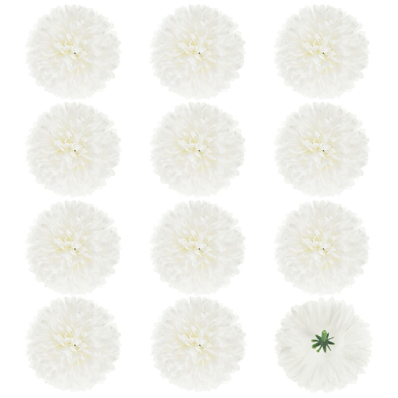 12-Pack Artificial Flower Heads, Cream White Chrysanthemum for Home, Wedding