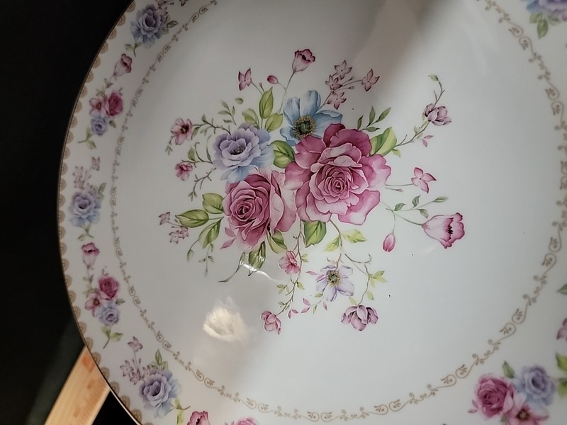 Grace Teaware Floral Bouquet Footed Cake Plate 11" x 4" NEW gallery