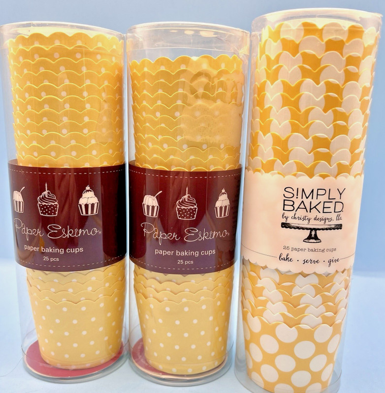 Simply Baked Paper Eskimo Paper Baking Cups 3 25 Piece Packs Yellow 3 oz Sealed