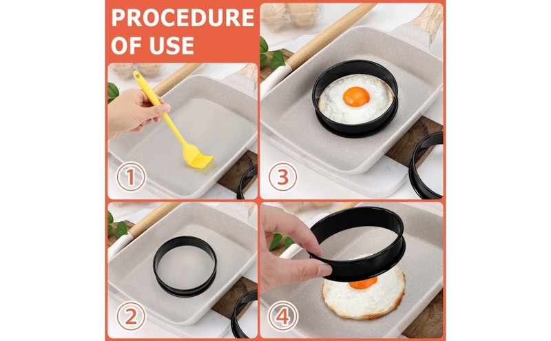 8pcs Crumpet Rings 4 Inch Nonstick English Muffin Ring Stainless Steel Tart gallery