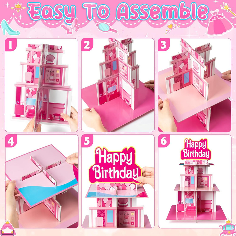 Pink Cupcake Stand 3-Tiered Cardboard Cake Stand Dessert Table Displays Pink ... gallery