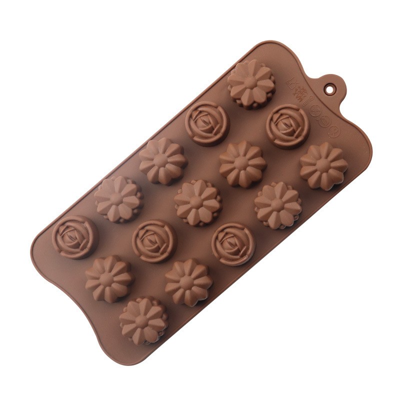 2pcs 15 inch 3D small flower silicone chocolate mold baking tool gallery