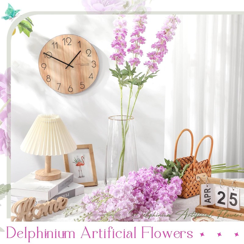 Thiccywoov 12 Pcs Delphinium Artificial Flowers 33.5 Long Stem Lifelike Faux gallery