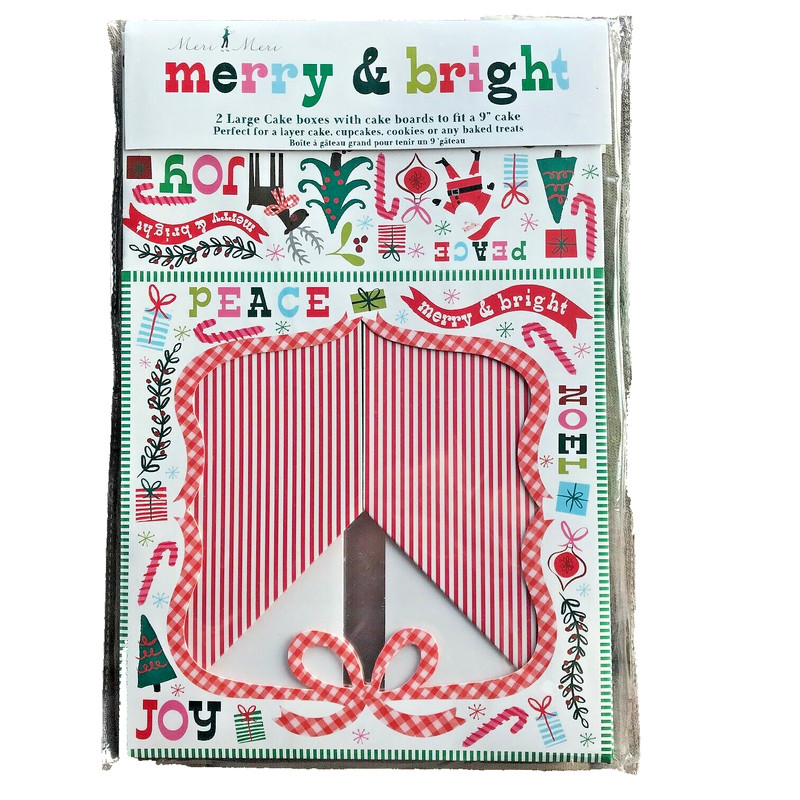 2 of 2Pack Christmas Cake Box w window Lid 10"X10"X5" gallery