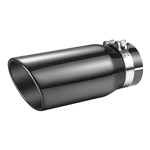 Black Chrome Exhaust Tips 3.5″ Inlet, 3.5″ 3.5″ inlet – 5″ outlet, 12″ long