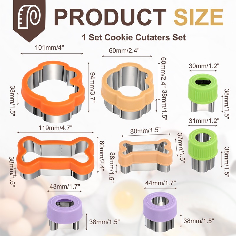 8Pcs Bone Cookie Cutters Set Stainless Steel Holiday Cookie Cutters, Mix Color gallery