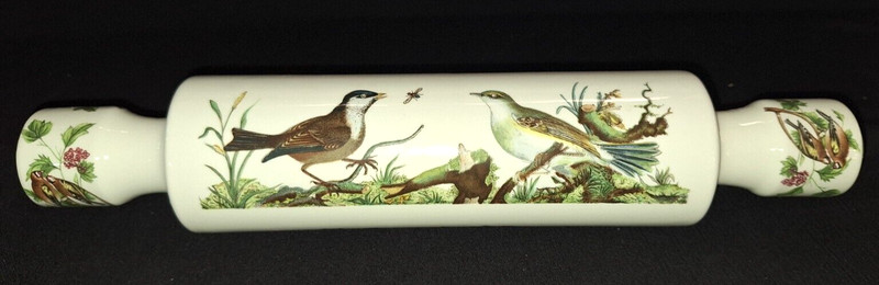 VTG PORTMEIRION BIRDS OF BRITAIN 14" ICE WATER STOPPERS ROLLING PIN RETIRED UK gallery