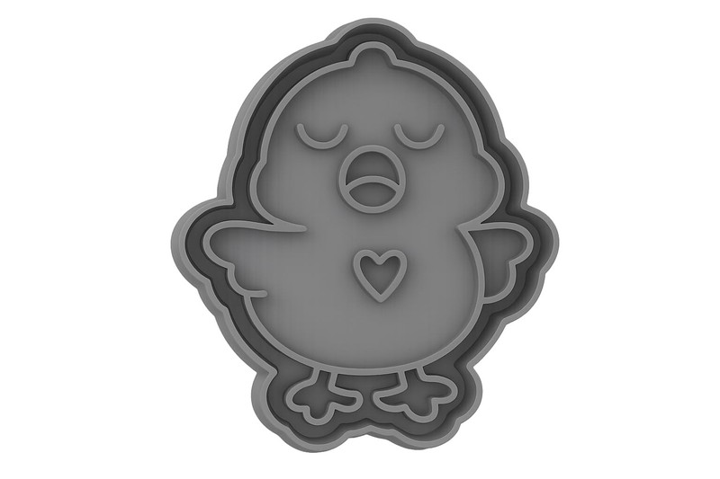 Chanting Chick Heart Cookie Cutter - 3.2x4" Fun Baking Design Delight gallery