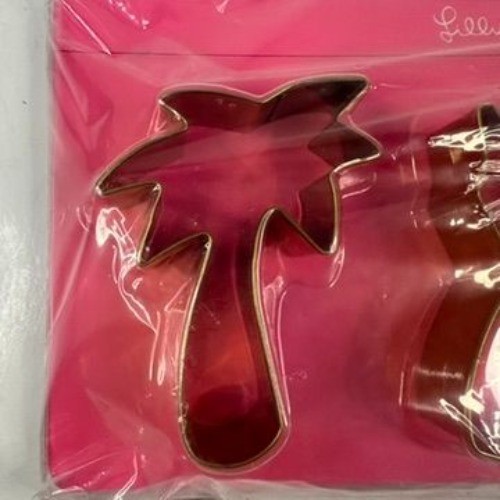 Lilly Pulitzer Set Of 3 Gold Metallic Cookie Cutters: Palm Tree Dress Flamingo gallery