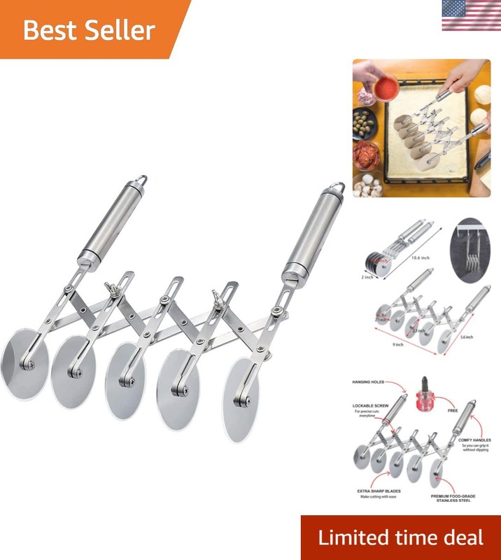 Multi-Round Dough Cutter – 5 Wheel Stainless Steel Pastry Divider for Baking