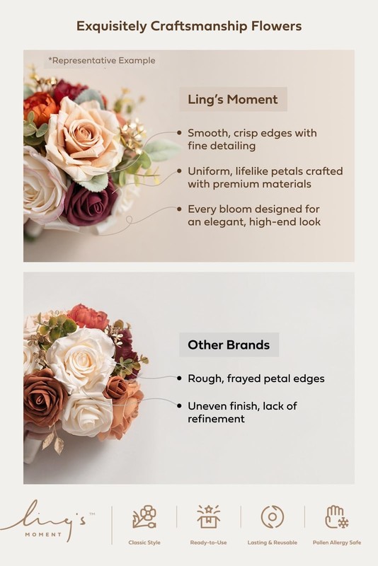 Ling'S Moment Lings Moment Pink Artificial Wedding Flower Bouquets For gallery