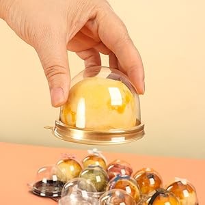 50 Pack Mini Cake Containers, Clear Plastic Small Cupcake Boxes with Dome Lids gallery