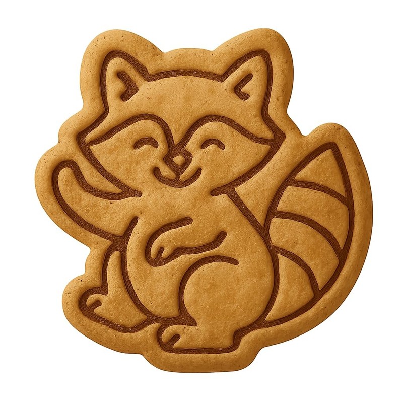Playful Raccoon Cookie Cutter - 4x3.5" Creative Baking Fun Design gallery