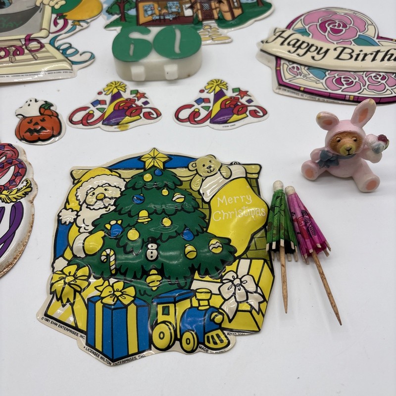 Vintage Wilton Cake Topper Lot 1991 Birthday Retirement Christmas Halloween gallery