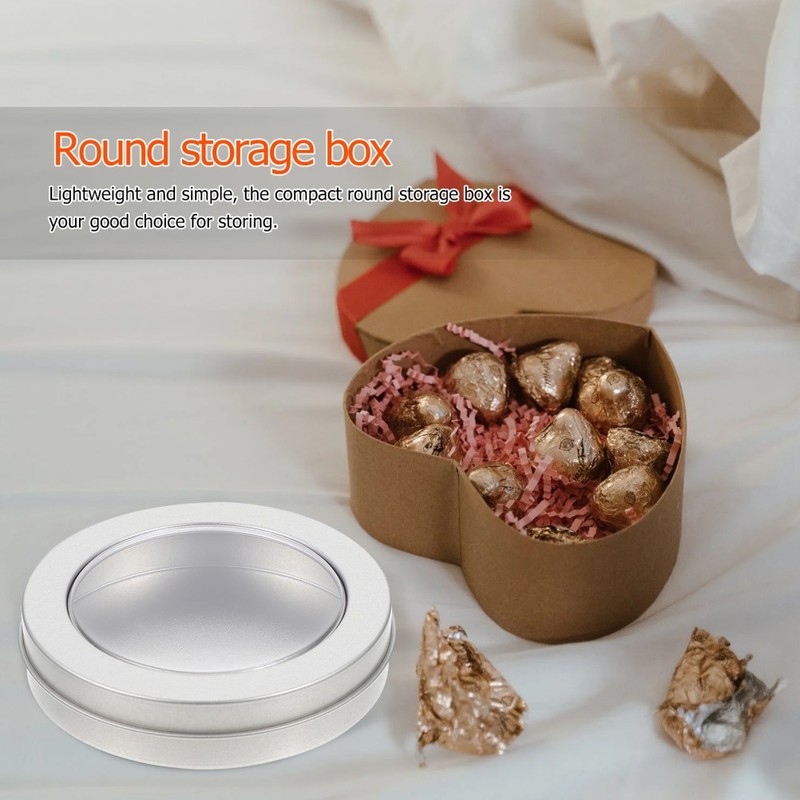 1Pc Candy Cake Storage Window Box Tinplate Storage Case Cookie Organizer gallery