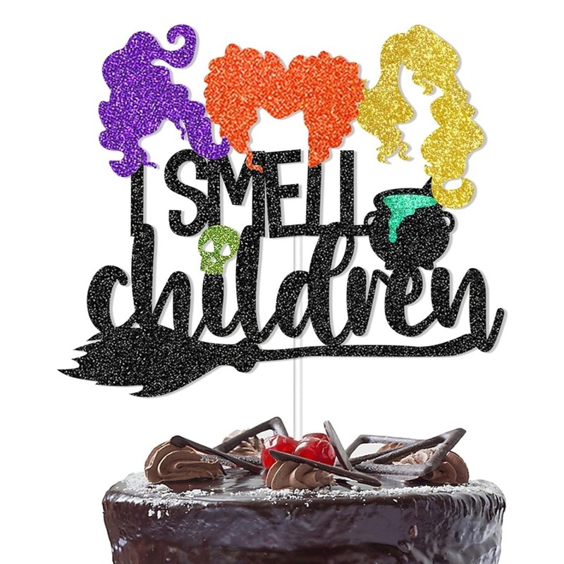 Halloween Cake Topper Set – “I Smell Children” & “Tonight We Fly”