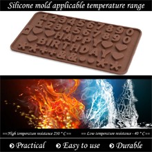 Silicone Letter Number Molds,Reusable Chocolate Molds with Happy Birthday Cake gallery