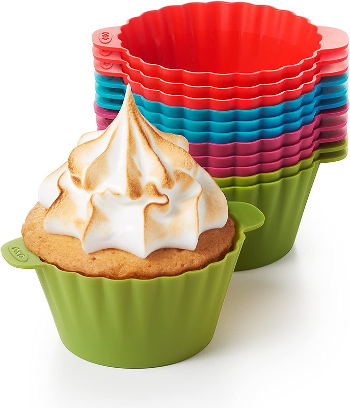 OXO Good Grips Silicone Baking Cups, Pack of 12, Reusable, Bpa-Free, Dishwasher