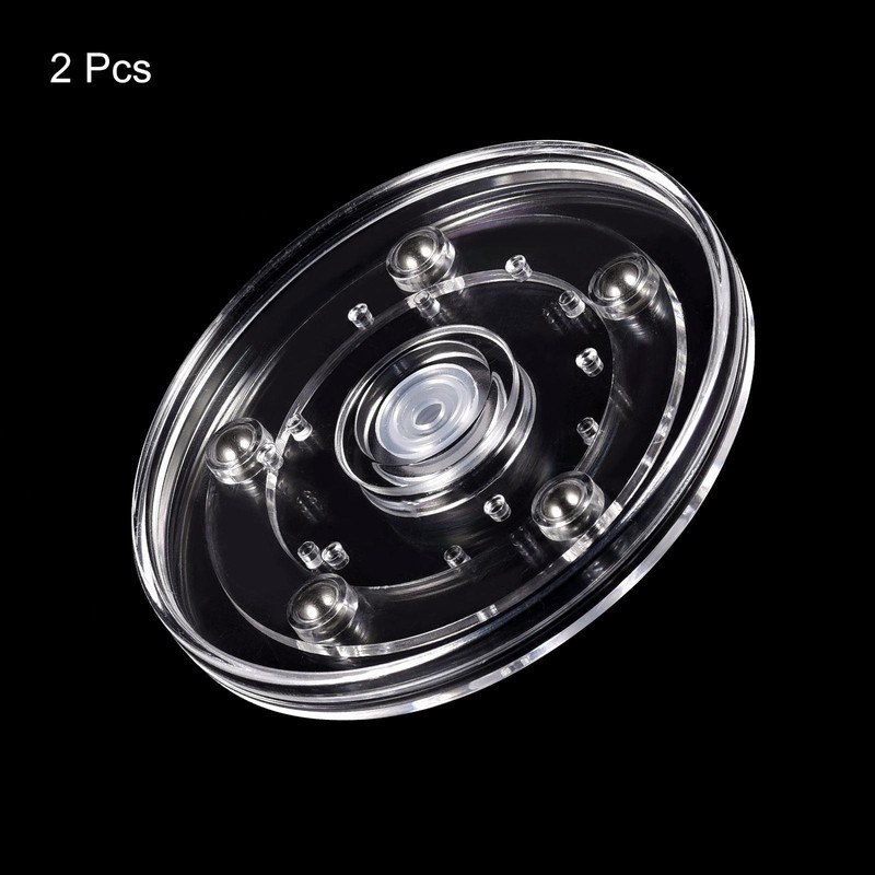 4inch Rotating Swivel Stand with Steel Ball Base Turntable Clear 2Pcs gallery
