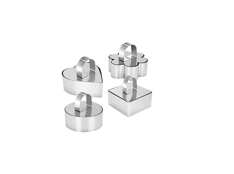 Molde de anillo redondo de 4 piezas para cocinar, de alto de 1,5 pulgadas