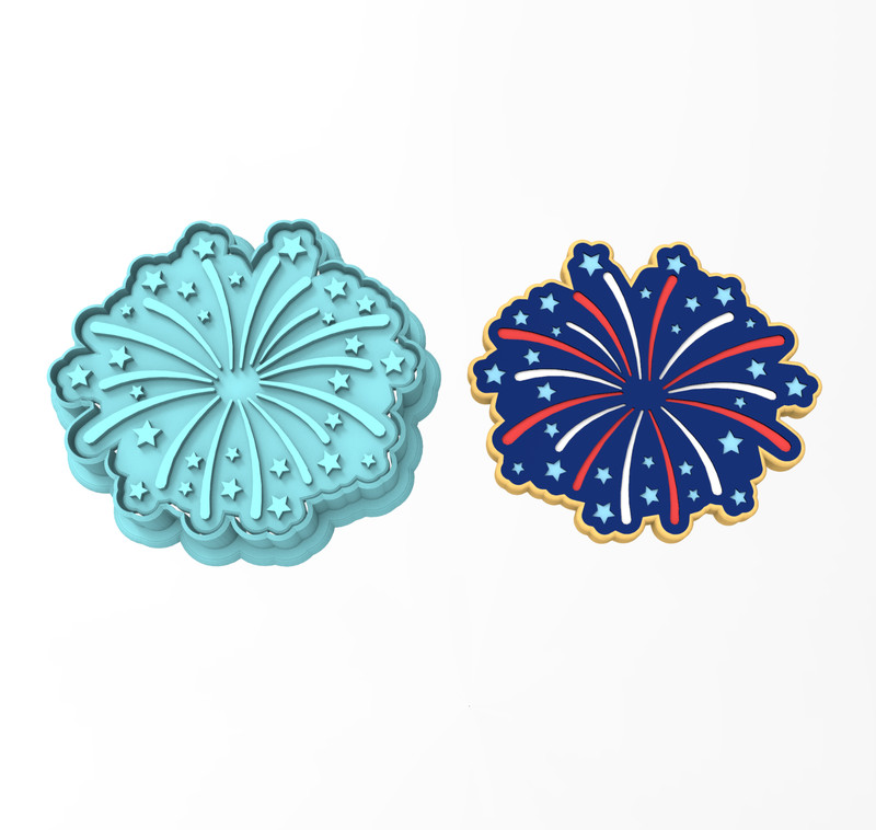 Firework Cookie Cutter & Stamp #2 | 4th of July USA America Explosion Fireworks
