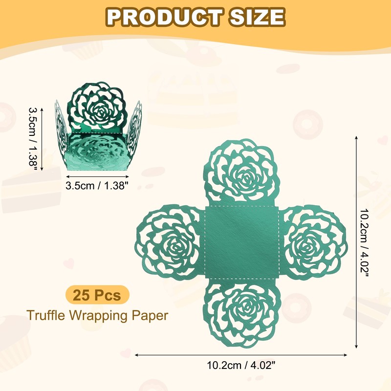 25PCS 4 Inch Truffle Wraps for Wedding Birthday, Blue gallery