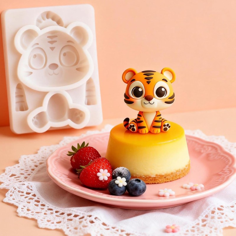 3D Silicone Tiger Cake Decorating Fondant Mold Cupcake Baking Tool Wild Animal gallery