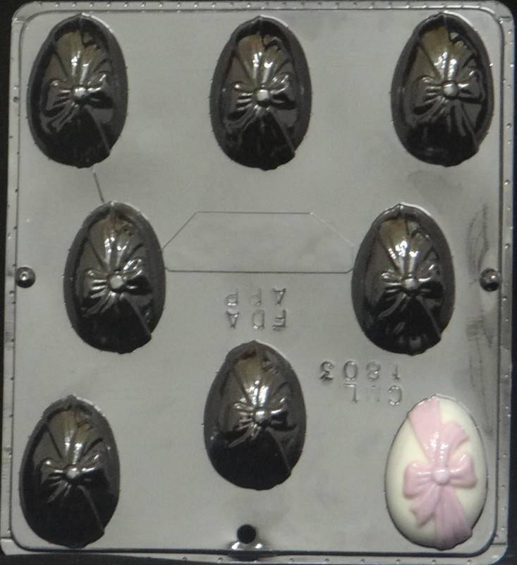 2 1/2″ Egg with Bow Chocolate Candy Mold Easter 1803 NEW