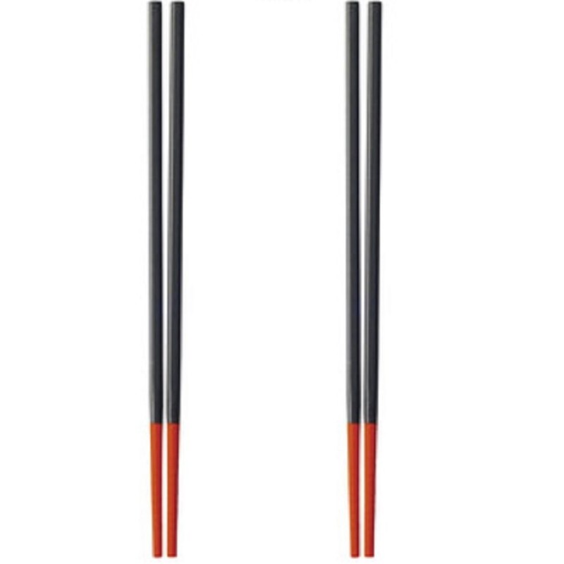 Silicone Tip Chopsticks Set Red Cooking Dining Tableware Utensil Serving 2 PCS
