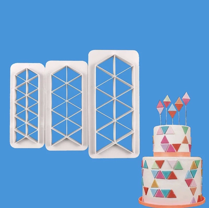 3Pcs Geometry Cookie Cutters Cake Fondant Decorating Tools